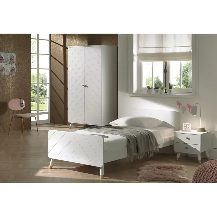 Vipack BILLY Jugendzimmer Set 3-tlg. best. aus: Bett 90x200 cm, Nachtkonsole und Kleiderschrank 2-trg.