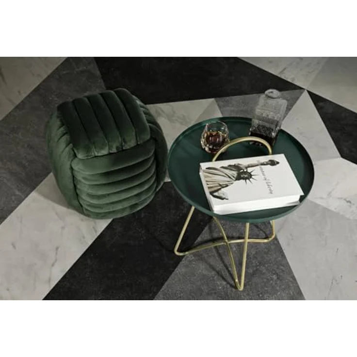 Dmora Pouf Karori 45x45x45 cm Grün Quadratisch – Bild 1