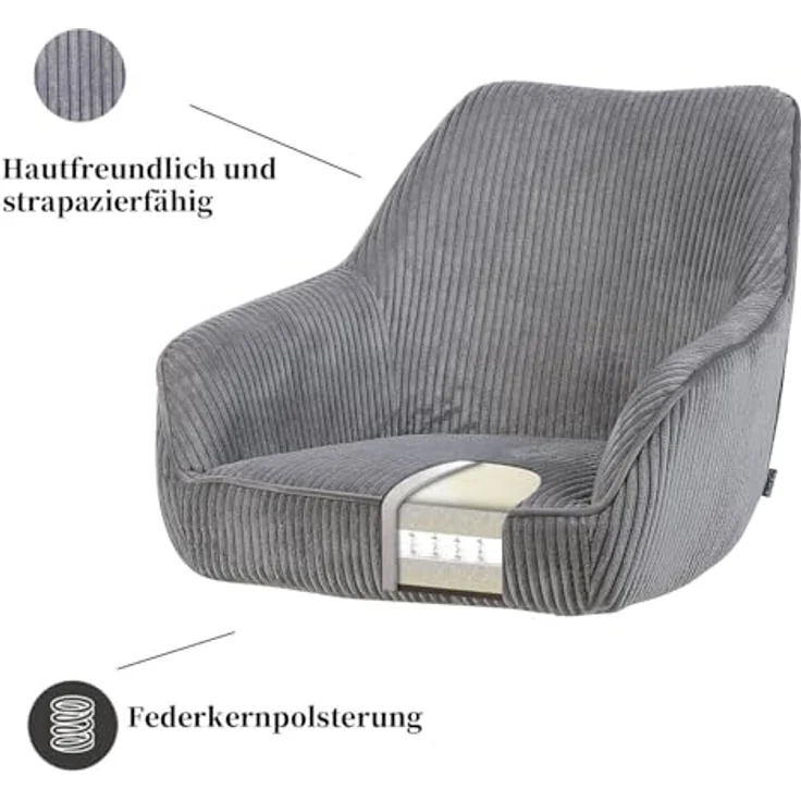 B&D home Armlehnstuhl ARVIT (1 St), modern, drehbares Metallgestell, Cord, mit Armlehnen – Bild 11