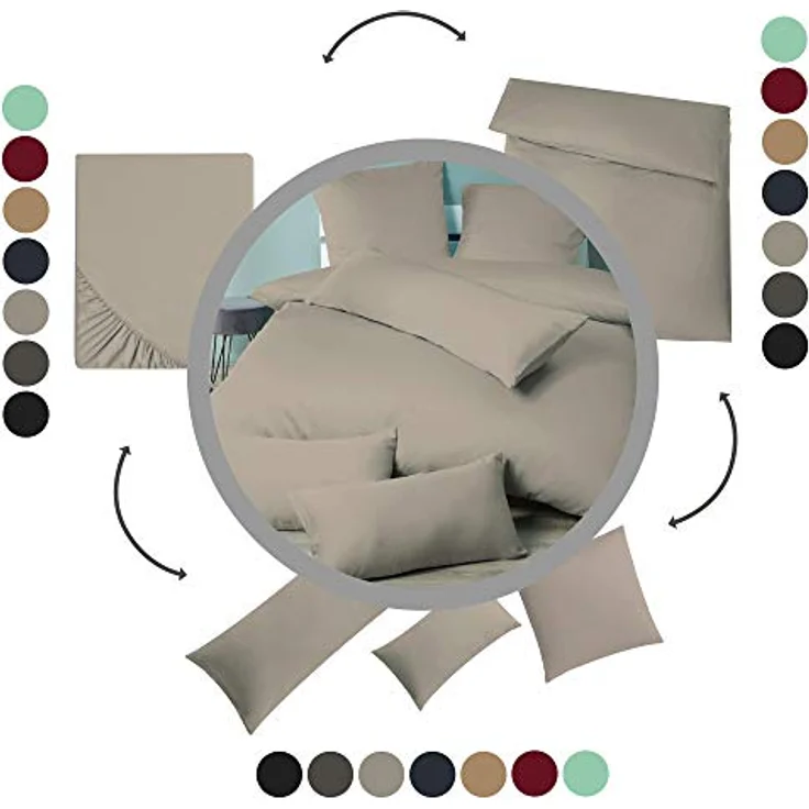 aqua-textil Bettwäsche Luxury Deckenbezug Bettdecke Mako Satin 155x200cm silber, Baumwolle, 0 teilig – Bild 7