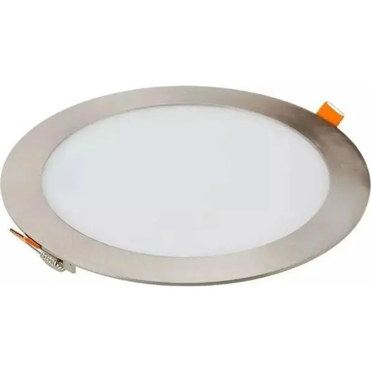 LED Slim Einbau Panel Einbauleuchten Deckenleuchte Satin Nickel Rund 24 Watt Warmweiß