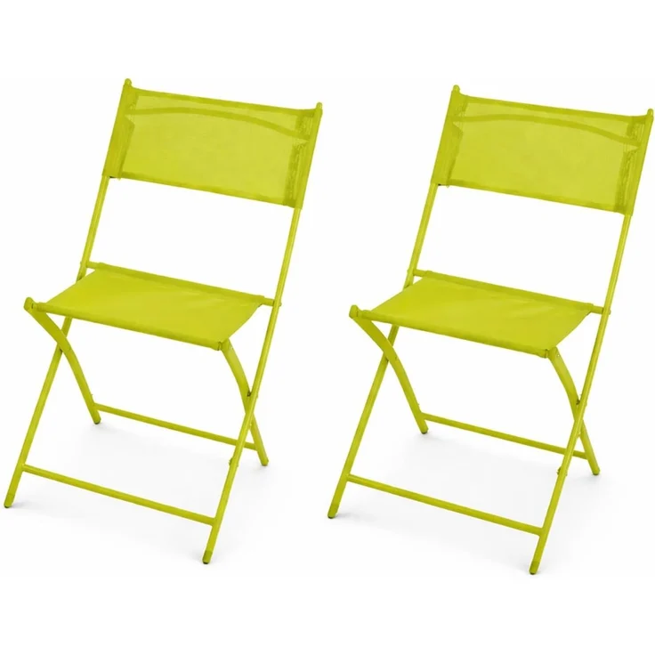 2er Klappstuhl Gartenstuhl Campingstuhl Klappbar klappbar Limegrün – Bild 2