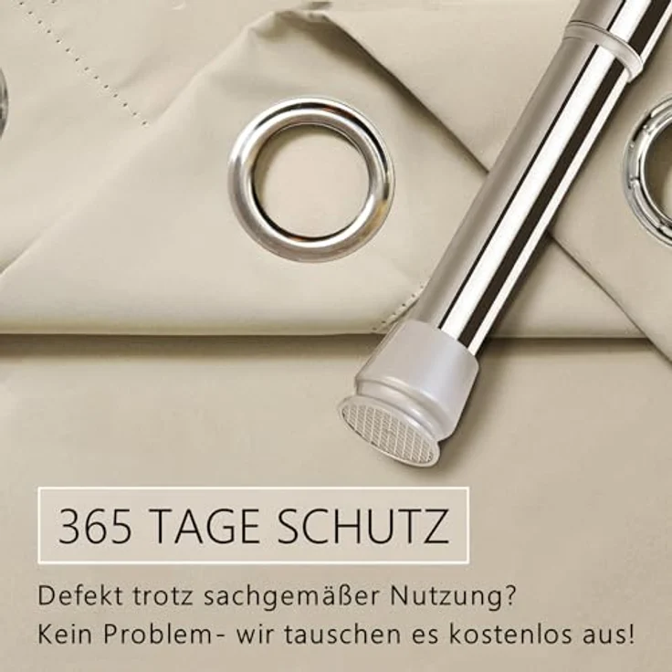tinycurtains Türvorhang mit Stange silber 70-120 cm Thermo Vorhang ohne Bohren, blickdicht, Ösen, abdunkelnd, Polyester, beige Driftwood, Türgardine mit Klemmstange Raumteiler verdunkelnd – Bild 7