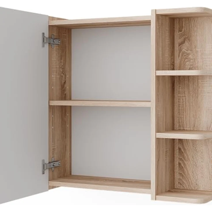 Vicco Spiegelschrank Fynn, Sonoma, 62 x 64 cm mit großzügigen Ablagen und integriertem Spiegel – Bild 6