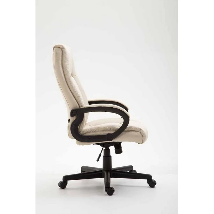 TPFLiving Bürostuhl Sportino XL mit bequemer Rückenlehne - höhenverstellbar - 360° drehbar (Schreibtischstuhl, Drehstuhl, Chefsessel, Bürostuhl XXL), Gestell: Kunstleder schwarz - Sitz: Kunstleder Creme – Bild 3