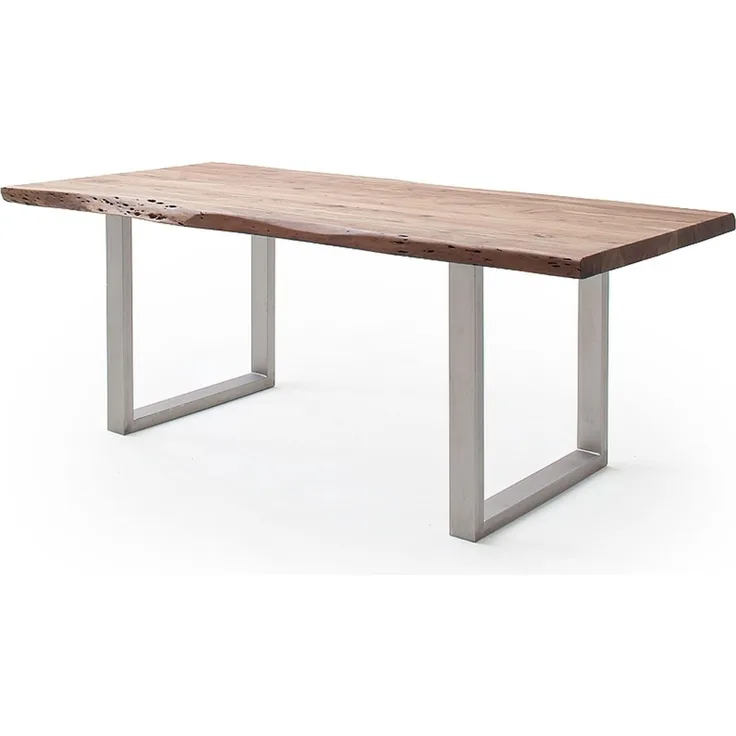 Baumkantentisch >Calabria< in Akazie natur lackiert - 200x79,5x100 (BxHxT)