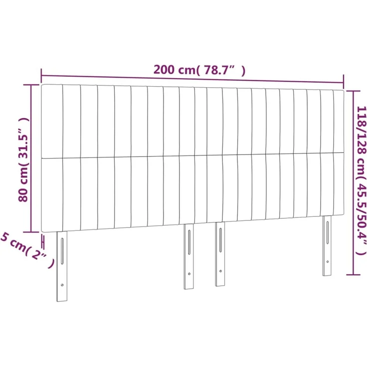 vidaXL Kopfteile 4 Stk. Blau 100 x 5 x 78/88 cm Stoff 3116598 – Bild 8