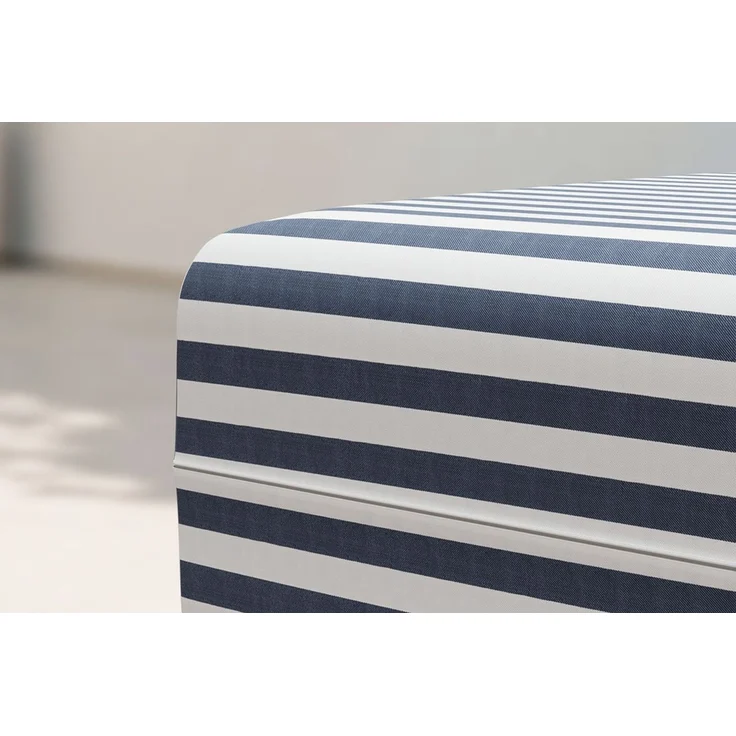 Outdoor-Pouf mit Streifen, weiß und dunkelblau – Bild 2