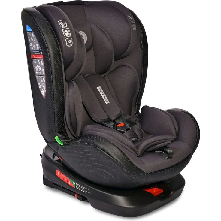 Lorelli i-Size Kindersitz Nebula (40-150cm) Isofix, 360° drehbar, verstellbar schwarz – Bild 1