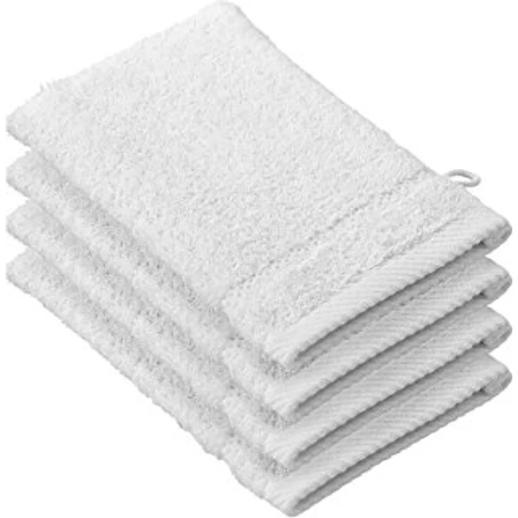 De Witte Lietaer 194686 Stephanie Waschlappen, Baumwolle, 4er Pack, weiß, 15 x 22 x 1 cm – Bild 2
