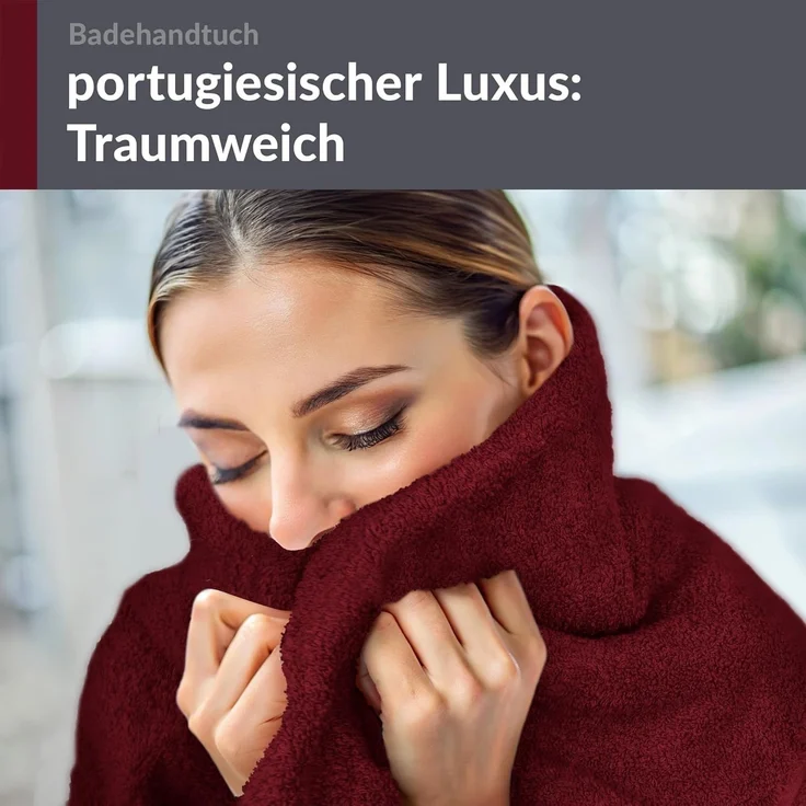 Lashuma Handtuch Linz, Frottee (1-St), Frottee Badetuch dunkelrot 100x150 cm – Bild 10