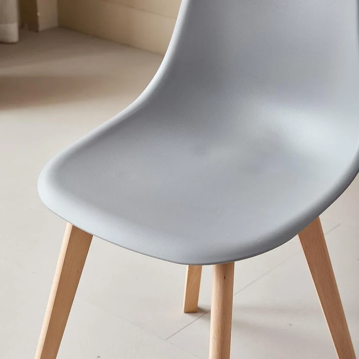 Esszimmerstühle 4er Set Beine Buchenholz Wohnzimmer Bar Grau 4 Stühle – Bild 4