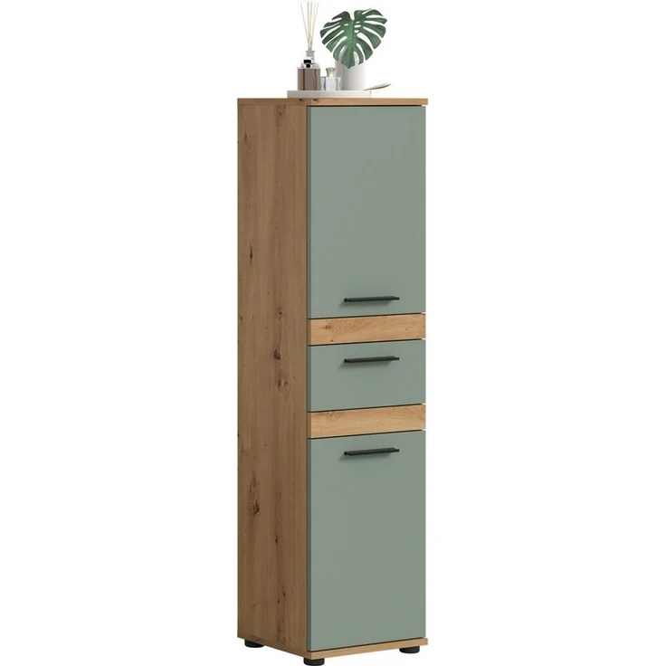 welltime Hochschrank LUCCA, Höhe 137 cm, 2 Türen, 1 Schubkasten, 2 Fachböden – Bild 1