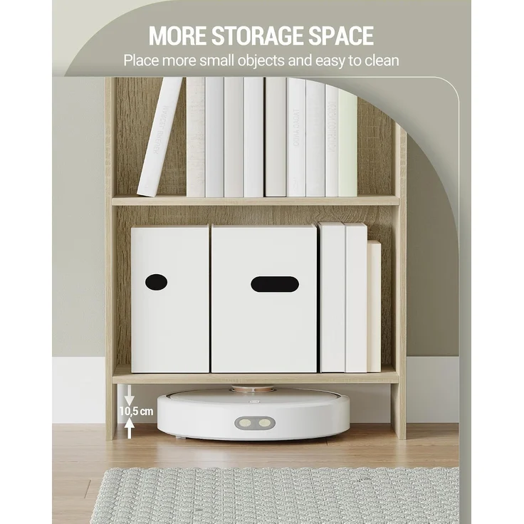 Bücherregal, Regal, Standregal, Büroregal, mit 7 Fächern, offen, für Wohnzimmer, Arbeitszimmer, Büro, als Raumteiler, 24 x 48 x 197,4 cm, Eichenbeige – Bild 6