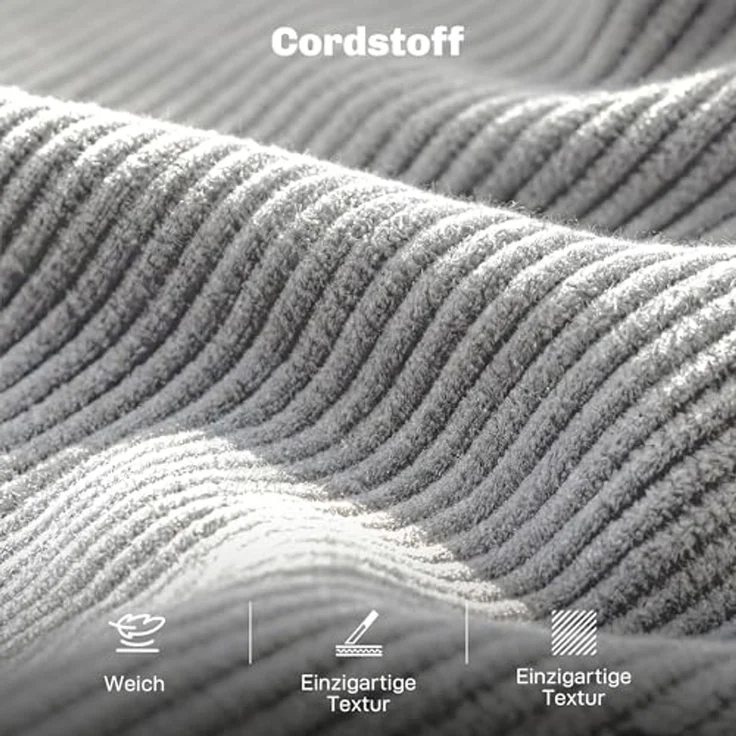 HOMCOM Sofa 3-Sitzer-Sofa, 1 Teile, Mit Federkern, Cordstoff, abnehmbare Bezüge – Bild 5