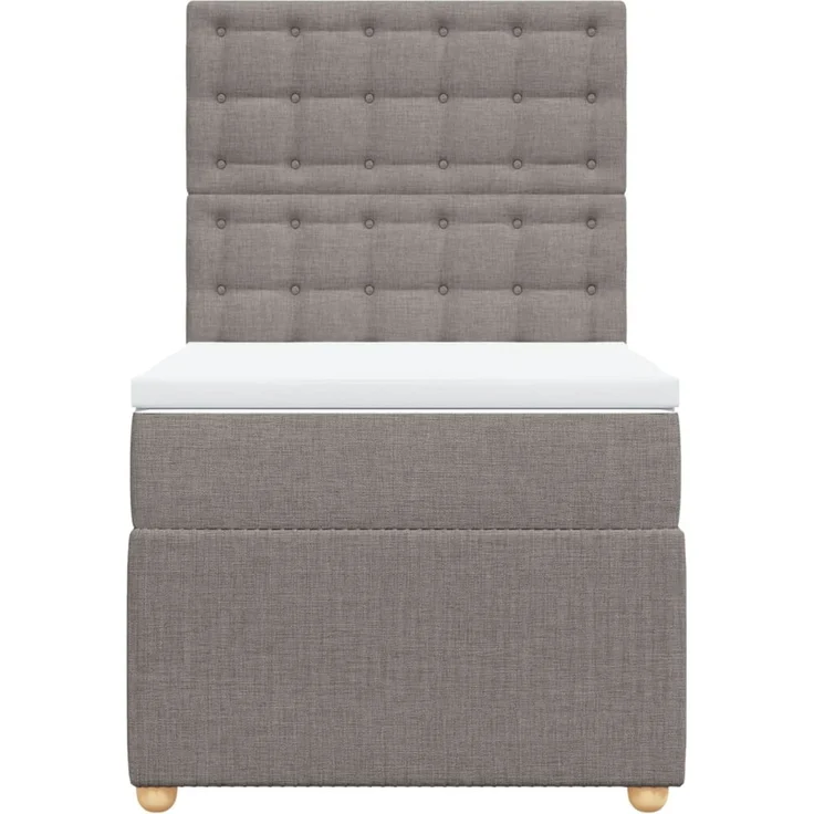 vidaXL Boxspringbett mit Matratze Taupe 100x200 cm Stoff 3294285 – Bild 6