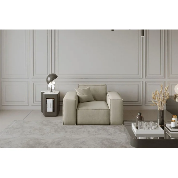 Sessel Designersessel CELES in Stoff Opera Velvet Creme – Bild 1