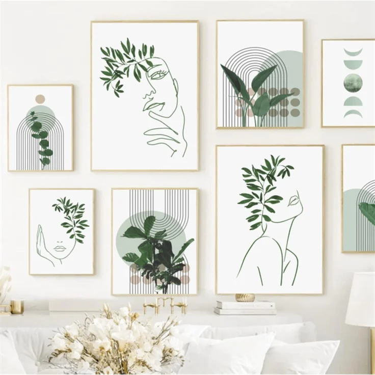 Poster 3teilig Bohemian Pflanzen Wandbilder Wohnzimmer B 30x40cm – Bild 2