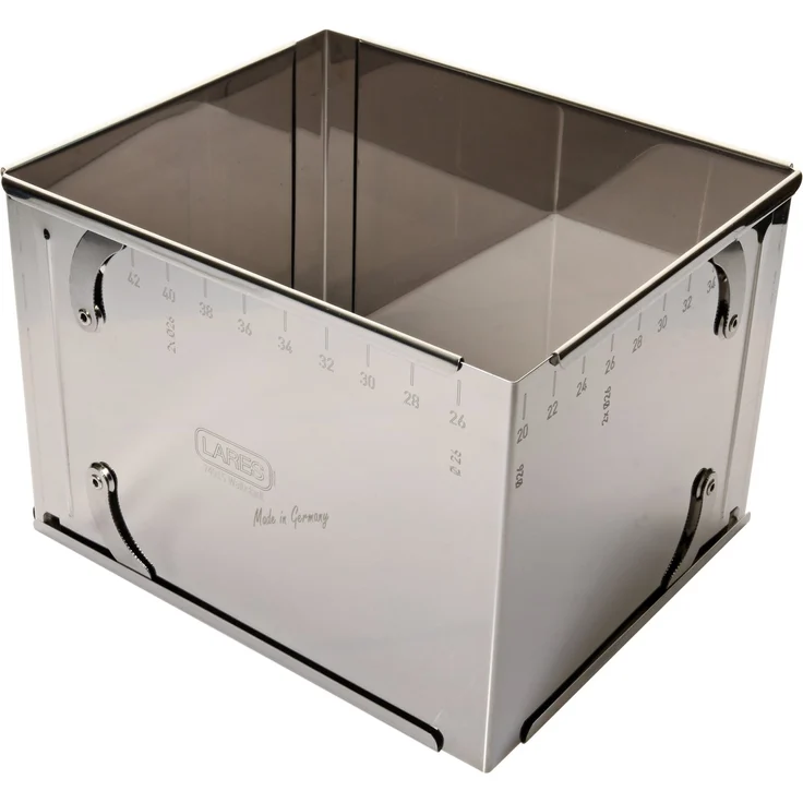 LARES Backform Backrahmen mit Klemmung - aus Edelstahl, mit verstellbarer Größe und extra hohem Rand - Made in Germany – Bild 3
