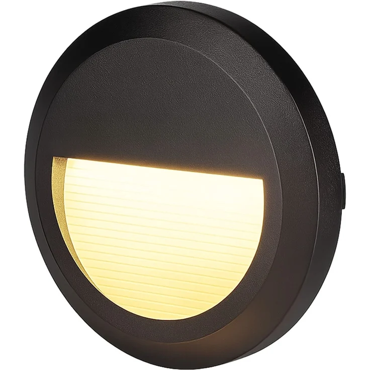 LED Stufenleuchte, IP65, schwarz, rund, D 15 cm – Bild 1