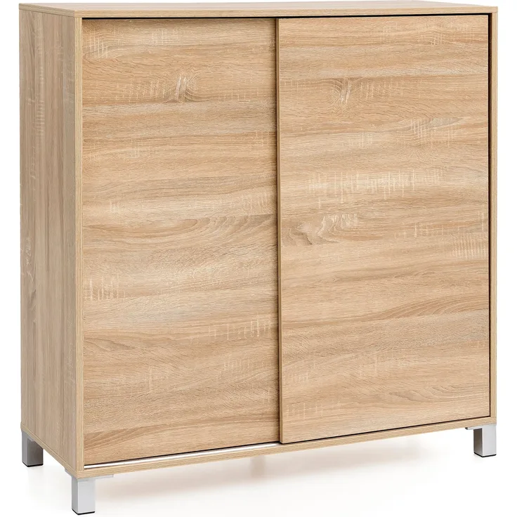 Wohnling Schuhschrank mit Schiebetüren, Sonoma Holz 100 x 108 x 37,5 cm