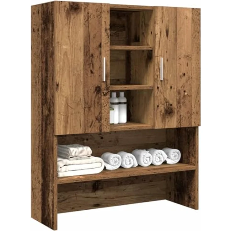 vidaXL Waschmaschinenschrank Altholz-Optik 70,5x25,5x90 cm 856637 – Bild 6