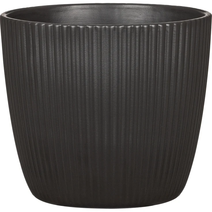 Scheurich Aura, Blumentopf aus Keramik, Farbe: Anthrazit, 27,5 cm Durchmesser, 24,5 cm hoch, 10,32 l Vol. – Bild 1