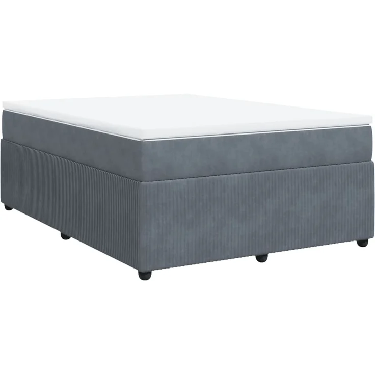 vidaXL Boxspringbett mit Matratze Dunkelgrau 140x190 cm Samt 3285639 – Bild 2