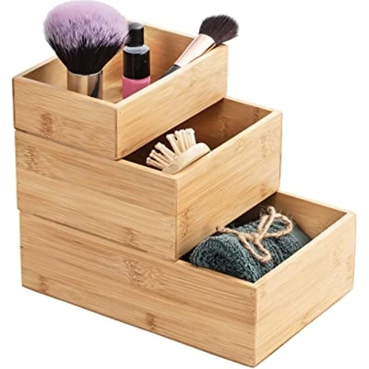 WENKO TERRA Aufbewahrungsbox, 2er Set, Braun, Bambus – Bild 5