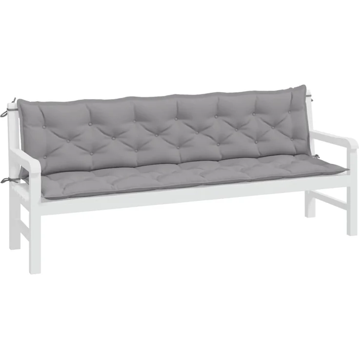 vidaXL Gartenbank-Auflagen 2 Stk. Grau 200x50x7 cm Oxford-Gewebe 361736 – Bild 2