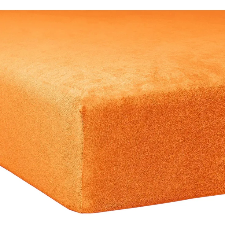 Traumschlaf Flausch Biber Boxspring Matratzen Spannbettlaken, Orange, 180x200 cm