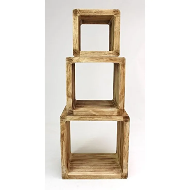 Regal-Cubes "Geflammt", 3er Set Ablageregal Allzweckregal Bücherregal Badregal