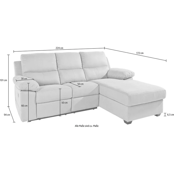 ATLANTIC home collection Ecksofa Conrad L-Form, mit Relaxfunktion und Federkern, mit Bettkasten – Bild 3