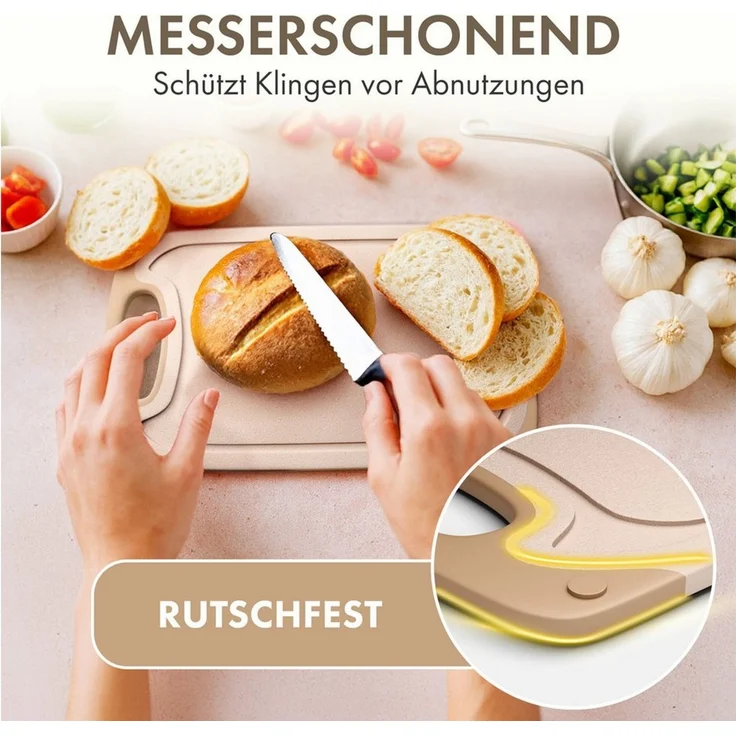 Blumtal Frühstücksbrett Blumtal Frühstücksbrettchen Kunststoff 25x15 im Set spülmaschinenfest, Kunststoff, (6-St) – Bild 3