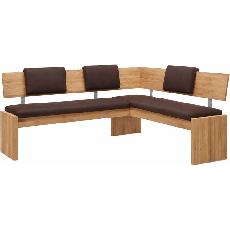 Eckbank mit Truhe Dani 2 für 5 Personen Massivholz Wildeiche/Braun