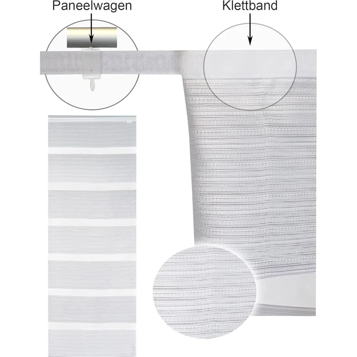 Haus und Deko Schiebegardine Flächenvorhang 60x245 cm halbtransparent gestreift Schiebegardine (1 St), Paneelwagen, halbtransparent, Polyester – Bild 2