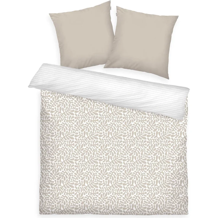 TOM TAILOR HOME Bettwäsche ORGANIC LEAVES in Gr. 135x200cm, 155x220cm oder 200x220cm, Renforcé, 3 teilig, new bedroom, mit farbigem Markenreißverschluss