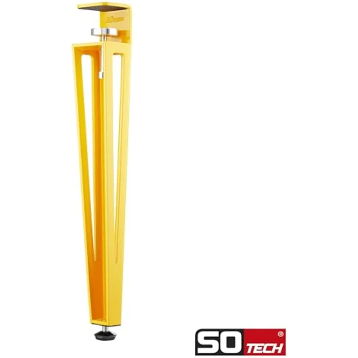 SO-TECH® Tischbein ColorLine in F-Form konisch zulaufend von 70 auf 40 mm, mit Klemmschraube (ohne Bohren) - gelb - Höhe 464 mm - 1x – Bild 3