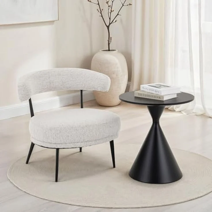 IDIMEX Couchtisch ISOMA, Beistelltischset 2er rund Metall MDF-Platte wohnzimmer- schwarz – Bild 2