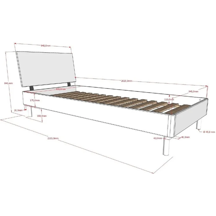 Einzelbett Set 90x200 Keeley Buche Weiß Massivholz Schrank Komfort – Bild 3