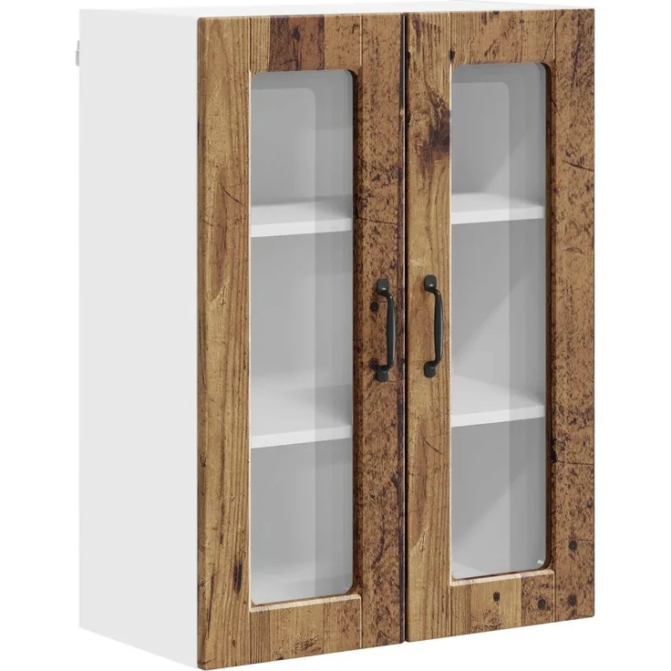 Hängeschrank, Küchenschrank mit Regal Altholz 60 x 31 x 80 cm Holzwerkstoff