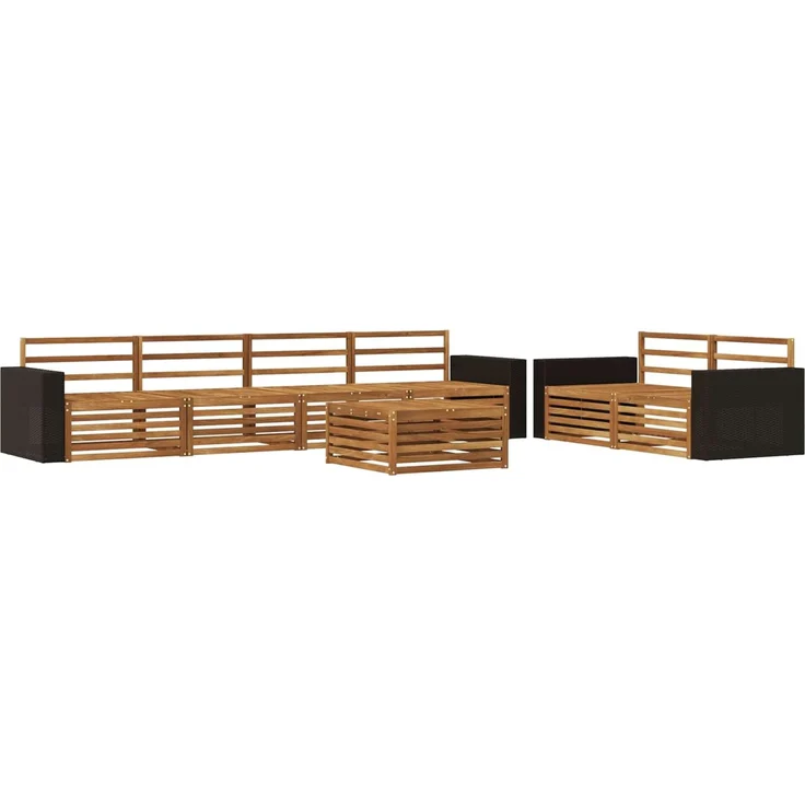 vidaXL Outdoor-Sofagarnitur 7 stk. 6-Sitzer Natur Massivholz Akazie 3383062 – Bild 2