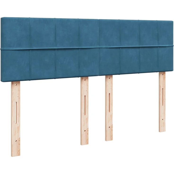vidaXL Boxspringbett mit Matratze Blau 140x190 cm Samt 3287738 – Bild 4