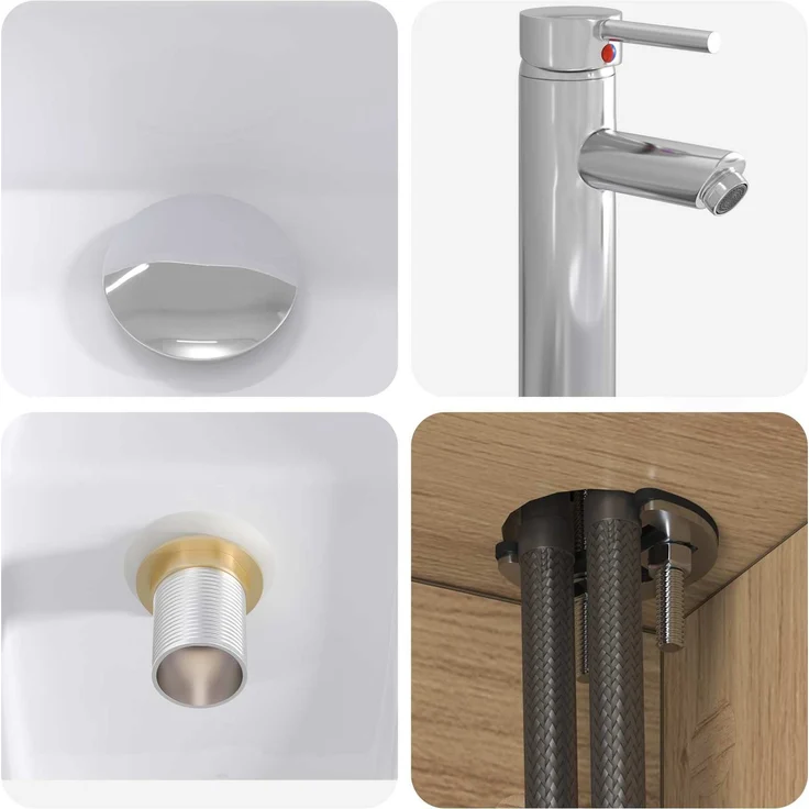 vidaXL Wandmontiertes Badezimmermöbel-Set 2 stk. Artisan-Eiche 3403983 – Bild 7