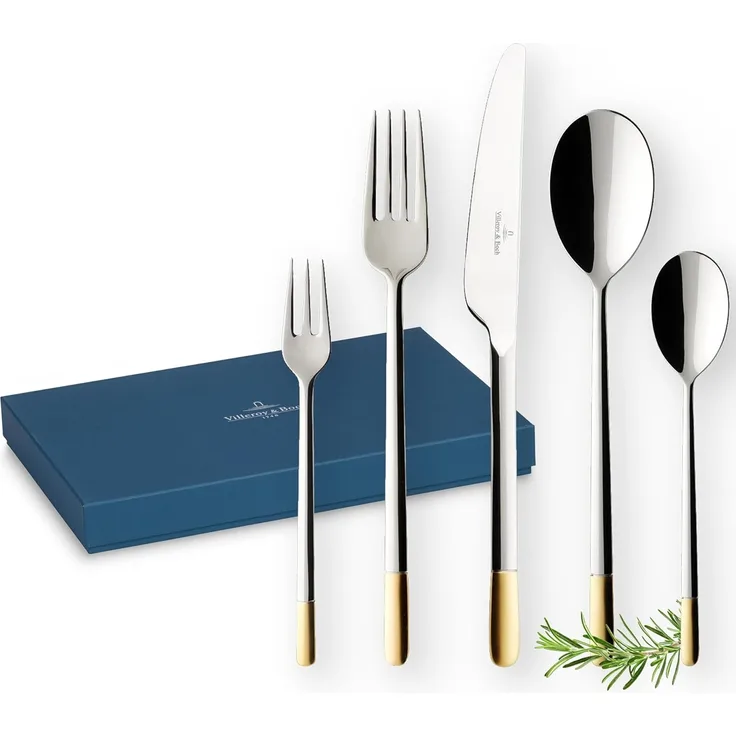 Villeroy & Boch 'Ella' satiniert Tafelbesteck gold, silber 30-teilig