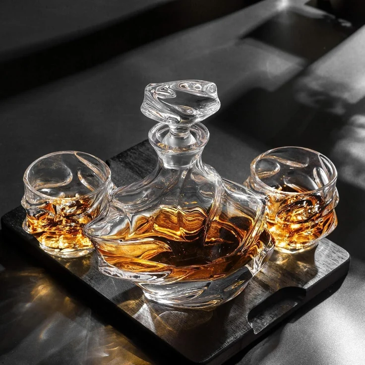 Whisky Karaffe Gläser Set 750ml 4×320ml Kristallglas Whiskybecher – Bild 6