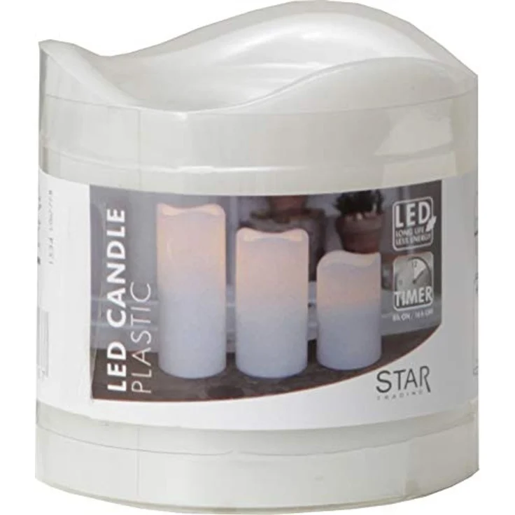 LED Stumpenkerze -Paul', Batterie und Timer, weiß, outdoor, H 7,5cm – Bild 2