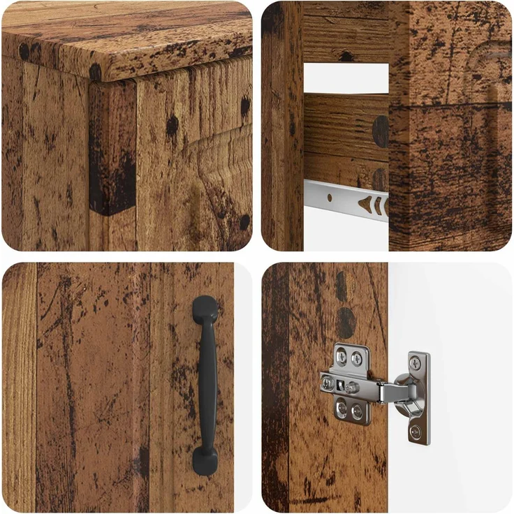 vidaXL 2-teiliges Badezimmer Schrank Set UTRECHT Altholz Holzwerkstoff 3417574 – Bild 5