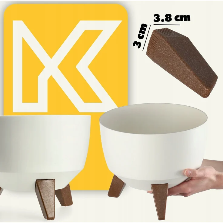 KADAX Blumentopf Blumentopf 24 cm Abdeckung + Einsteckbeine Blumenständer weiß – Bild 9