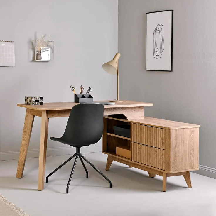 Jahnke Eckschreibtisch WAVE C 150 E (1-St), Eckschreibtisch, Fronten in Wellendesign, wechselseitig montierbar – Bild 2